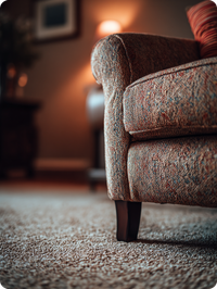 a freshly cleaned arm
        chair